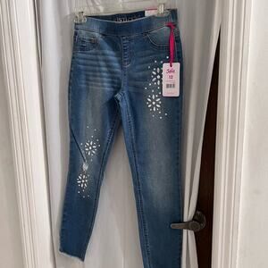 Justice straight leg denim leggings size 12